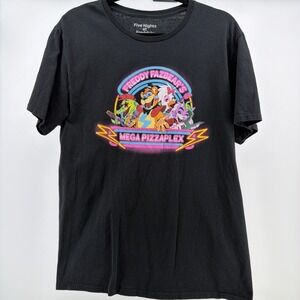 Freddy Fazbears Five Nights at Freddy's Black  T Shirt Mens L Large EUC